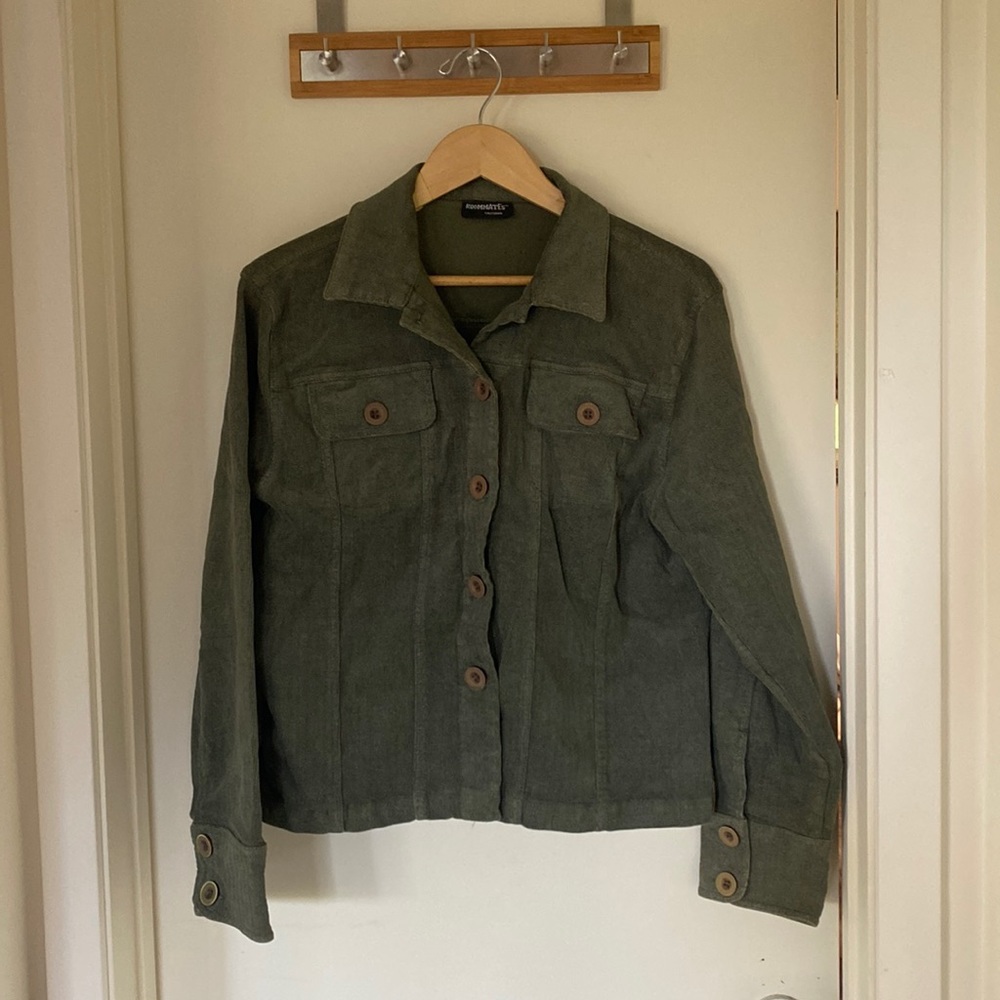 Olive green Roommates jacket.